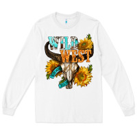 White Western Wild West Rodeo Long Sleeve Tee - BundleAndBundleShop