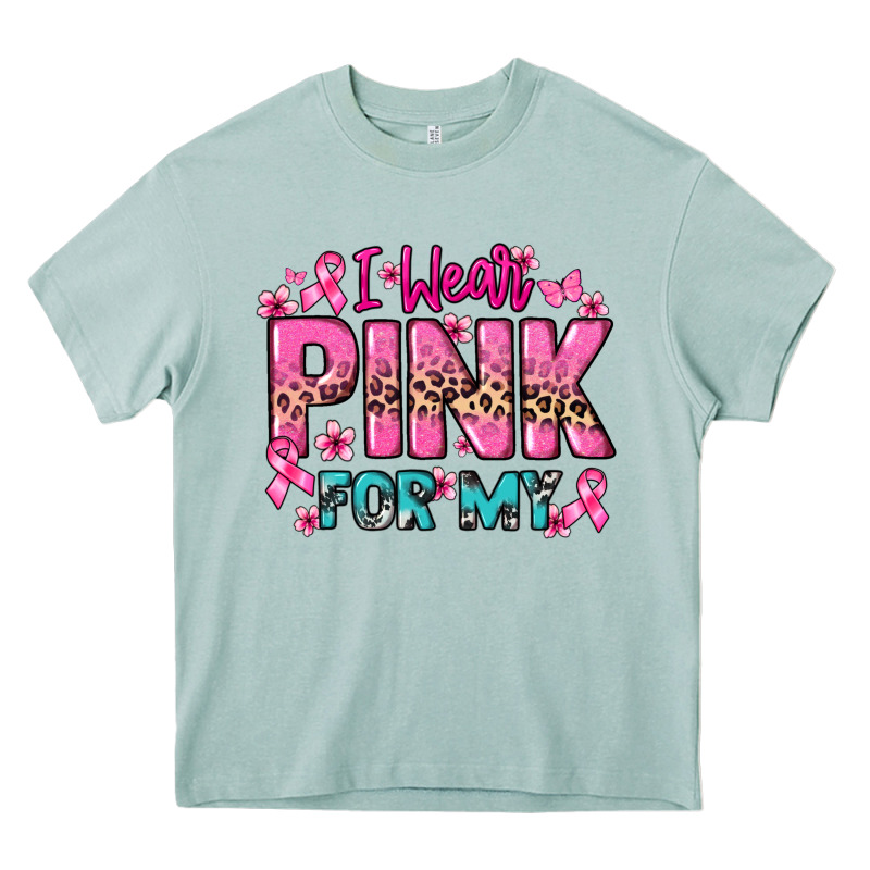 I Wear Pink For My Custom Name Cancer Awareness Heavy Core Tee by HowdyJamesFarm | Teevron