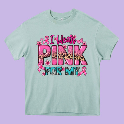 I Wear Pink For My Custom Name Cancer Awareness Heavy Core Tee Designed By Howdyjamesfarm