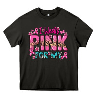 Asphalt I wear pink for my custom name Cancer Awareness Heavy Core Tee - HowdyJamesFarm