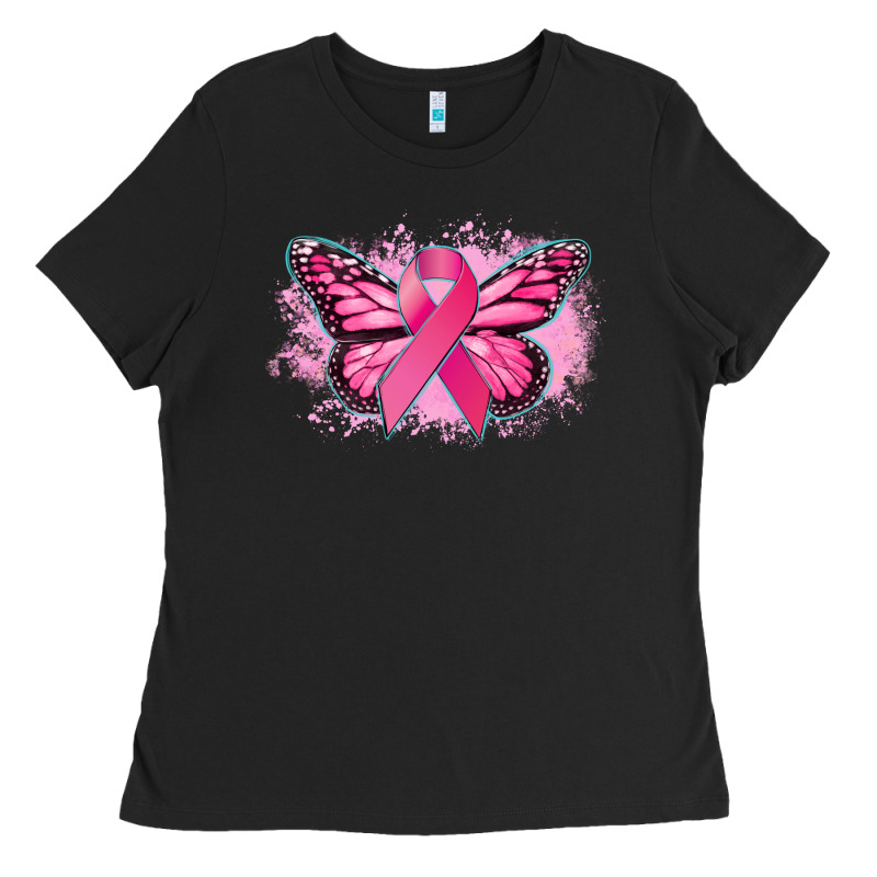 Cancer Ribbon Butterfly Cancer Awareness Ladies Tee by HowdyJamesFarm | Teevron