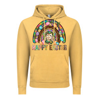 Vintage Mustard Happy Easter Rainbow Vintage Hoodie - BundleAndBundleShop