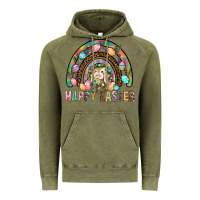Vintage Olive Happy Easter Rainbow Vintage Hoodie - BundleAndBundleShop