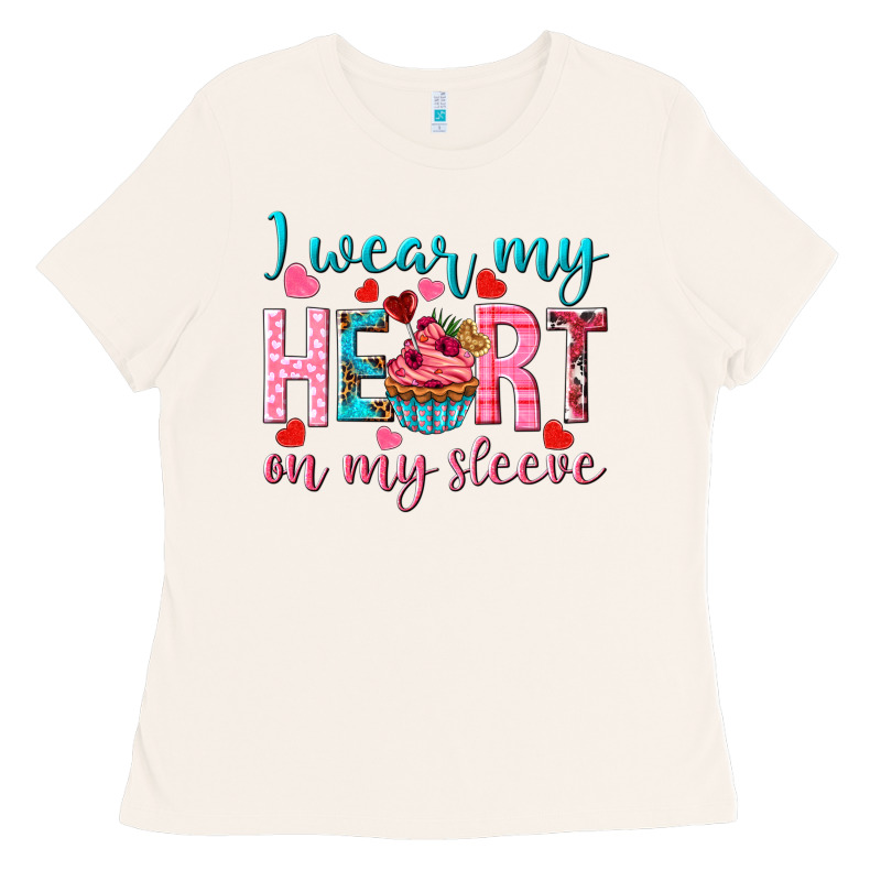 I Wear My Heart On My Sleeve Valentine's Day Ladies Tee by HowdyJamesFarm | Teevron