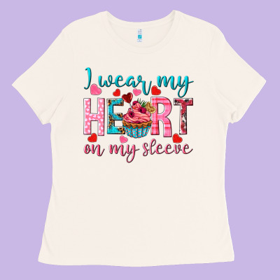 I Wear My Heart On My Sleeve Valentine's Day Ladies Tee Designed By Howdyjamesfarm