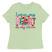 Matcha I wear my heart on my sleeve Valentine's Day Ladies Tee - HowdyJamesFarm