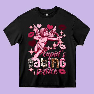 Cupid's Dating Service Valentine's Day Heavy Core Tee Designed By Howdyjamesfarm