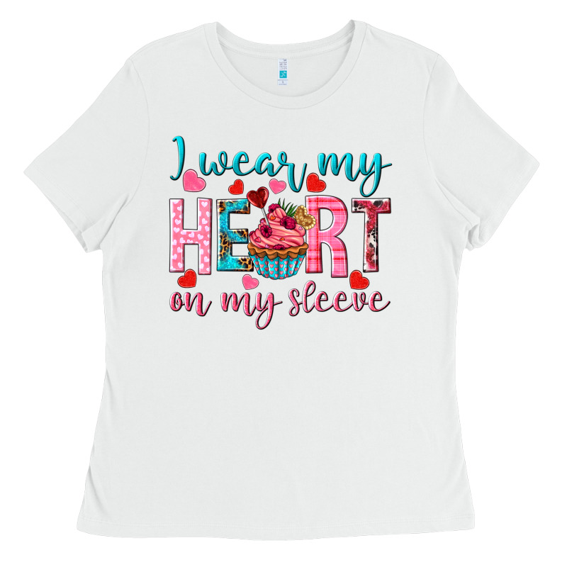 I Wear My Heart On My Sleeve Valentine's Day Ladies Tee by HowdyJamesFarm | Teevron
