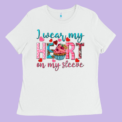 I Wear My Heart On My Sleeve Valentine's Day Ladies Tee Designed By Howdyjamesfarm