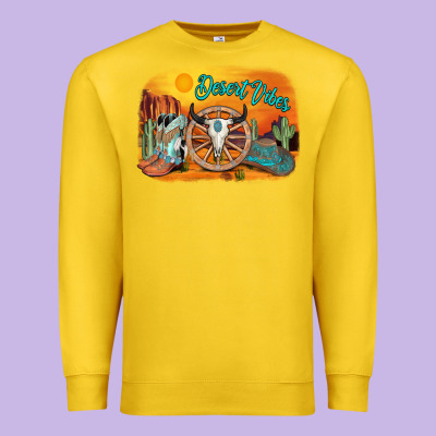 Desert Vibes Premium Sweatshirt Designed By Adodesignshop