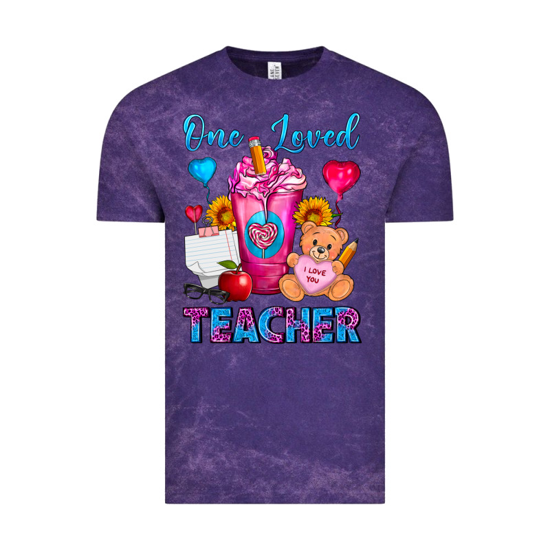 One Loved Teacher Valentines Day Cold Drink Frappe Vintage Tee by FaDigitalArtStudio | Teevron