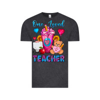 Vintage Black One Loved Teacher Valentines Day Cold Drink Frappe Vintage Tee - FaDigitalArtStudio