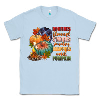 Dusty Blue bonfires flannels smores campfires and pu Classic Tee - CowGirlArtShop