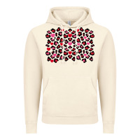 Vintage Artic valentines day leopard and heart background Vintage Hoodie - FaDigitalArtStudio