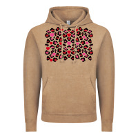 Vintage Coffee valentines day leopard and heart background Vintage Hoodie - FaDigitalArtStudio