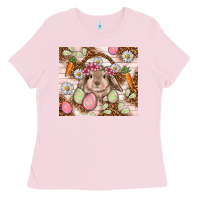 Bubblegum Pink Easter Bunny tumbler Easter Day Ladies Tee - HowdyJamesFarm