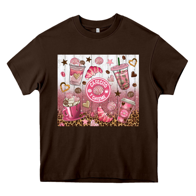 Cafecito Y Chisme With Leopard Tumbler Tbs Heavy Core Tee by TumblerDesignByShophia | Teevron