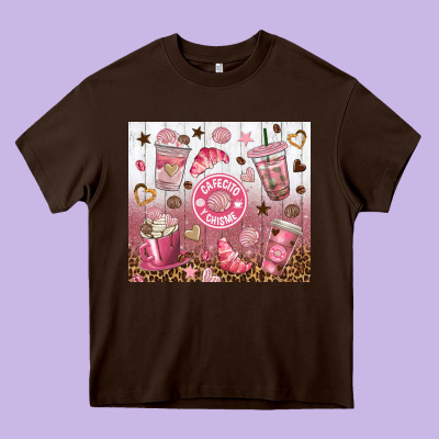 Cafecito Y Chisme With Leopard Tumbler Tbs Heavy Core Tee Designed By Tumblerdesignbyshophia
