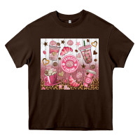 Chocolate Brown cafecito y chisme with leopard tumbler tbs Heavy Core Tee - TumblerDesignByShophia