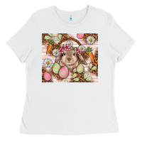 White Easter Bunny tumbler Easter Day Ladies Tee - HowdyJamesFarm