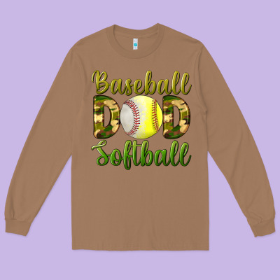 Baseball Dad Softball Long Sleeve Tee Designed By Bundleandbundleshop