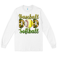 White Baseball Dad Softball Long Sleeve Tee - BundleAndBundleShop