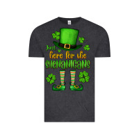 Vintage Black Just here for the shenanigans St. Patrick's Vintage Tee - OliviaCreatesArt