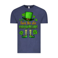 Vintage Denim Just here for the shenanigans St. Patrick's Vintage Tee - OliviaCreatesArt