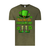 Vintage Olive Just here for the shenanigans St. Patrick's Vintage Tee - OliviaCreatesArt