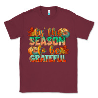 Burgundy tis the season to be grateful Classic Tee - CowGirlArtShop