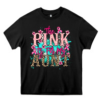 Black The pink is for my Aunt Cancer Awareness Heavy Core Tee - HowdyJamesFarm
