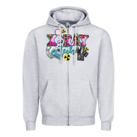 Heather Grey x ray tech Zipper Hoodie - AdoDesignShop
