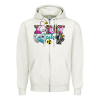 Oatmeal Heather x ray tech Zipper Hoodie - AdoDesignShop