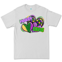 Dove Grey mardi gras heart Premium Tee - CowGirlArtShop