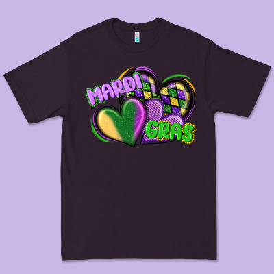 Mardi Gras Heart Premium Tee Designed By Cowgirlartshop