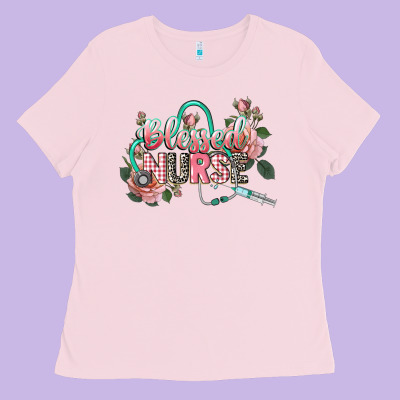 Blessed Nurse Ladies Tee Designed By Cowgirlartshop