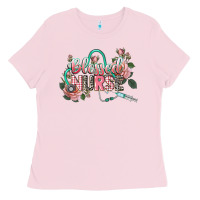 Bubblegum Pink Blessed Nurse Ladies Tee - CowGirlArtShop
