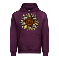 Mauve Wine sunflower camouflage and leopard 2 Urban Hoodie - JahusDesignShop