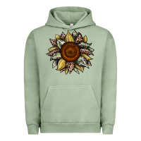 Pigment Oil Green sunflower camouflage and leopard 2 Urban Hoodie - JahusDesignShop