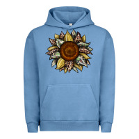 Pigment Pebble Blue sunflower camouflage and leopard 2 Urban Hoodie - JahusDesignShop