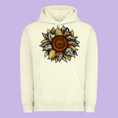 Sunflower Camouflage And Leopard 2 Urban Hoodie Designed By Jahusdesignshop