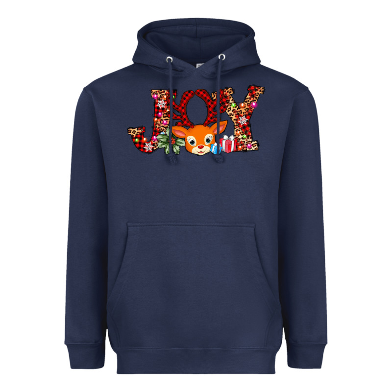Joy Reindeer Heavyweight Hoodie by AdoDesignShop | Teevron