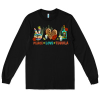 Black Peace Love Tequila Long Sleeve Tee - BundleAndBundleShop