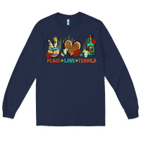 Navy Peace Love Tequila Long Sleeve Tee - BundleAndBundleShop