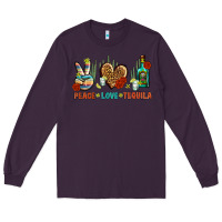 Plum Peace Love Tequila Long Sleeve Tee - BundleAndBundleShop