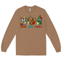 Toasted Coconut Peace Love Tequila Long Sleeve Tee - BundleAndBundleShop