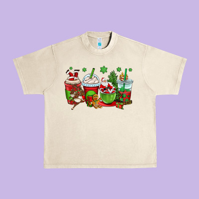 Christmas Santa Claus Coffee Cups Urban Heavy Tee Designed By Oliviacreatesart