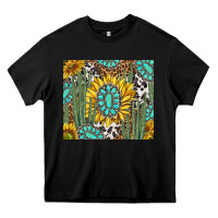 Black western cactus with sunflowers and turquoise tumbler tbs Heavy Core Tee - TumblerDesignByShophia