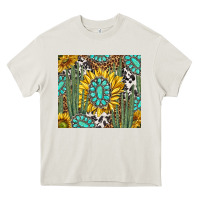 Cream western cactus with sunflowers and turquoise tumbler tbs Heavy Core Tee - TumblerDesignByShophia