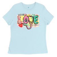 Baby Blue love nursing leopard background Ladies Tee - CowGirlArtShop